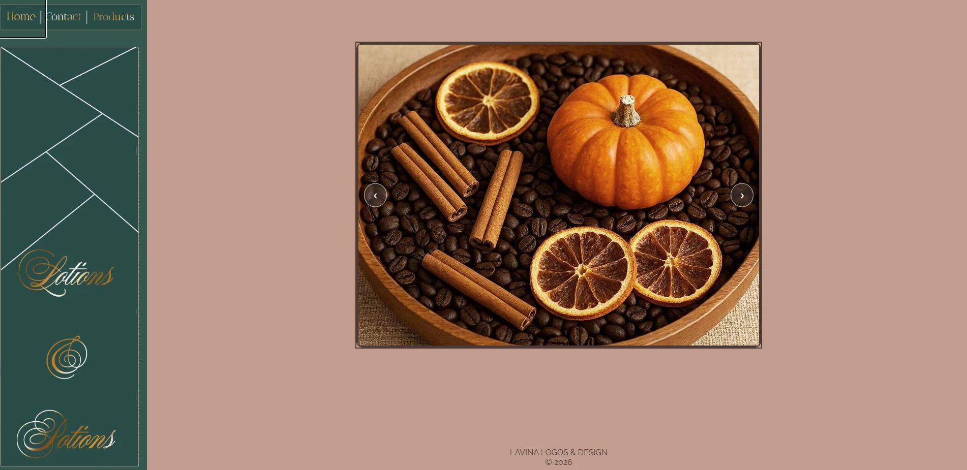 Lotions and Potions website design