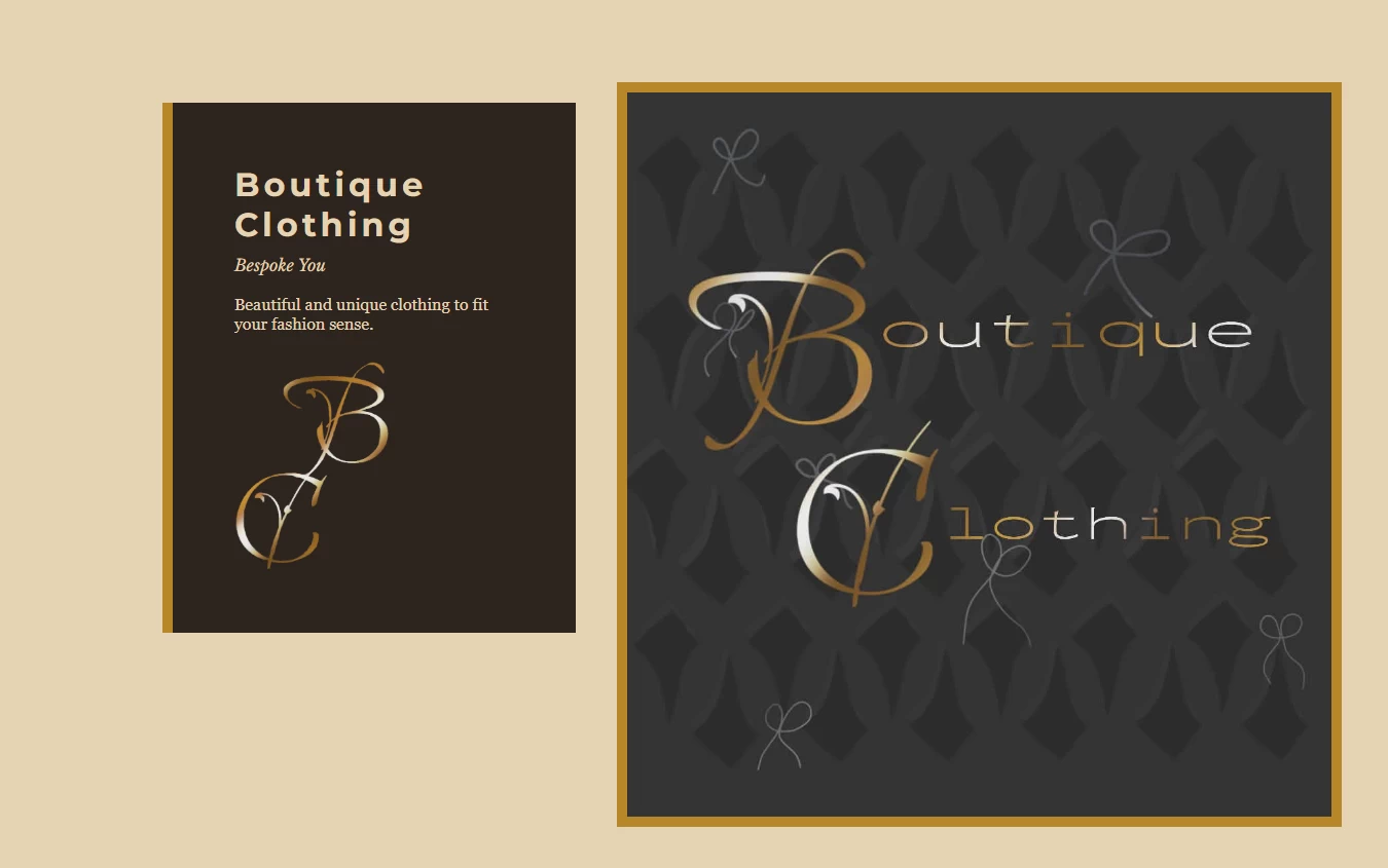 Luxury brand logo identity artwork for the Boutique Package project